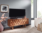 Lowboard tv-bord / kommode i massivt træ, 92x44x35cm, brun