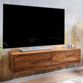 TV-bord i massivt sheesham-træ til at give dit hjem et naturligt look, 108x25x34 cm