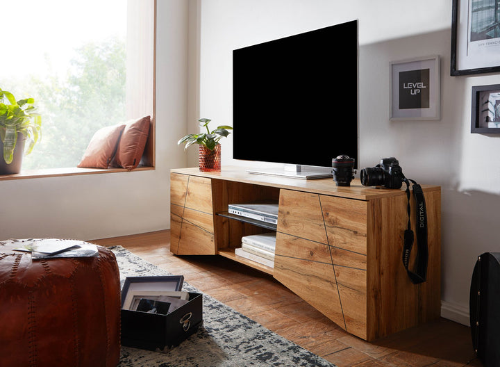 Designer tv-møbel / lav kommode, 160x50x40 cm, naturfarvet