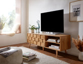 Elegant TV-bord i massivt sheesham-træ med to låger, 160x51x40 cm