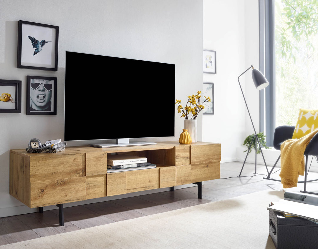 Tv-møbel / tv-bord / tv-kommode, 160x46x43 cm, naturfarvet