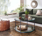 Moderne sofabord i glas/metal, 80x80x45 cm