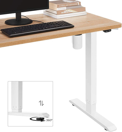Elektrisk skrivebordsstel, hvid stål