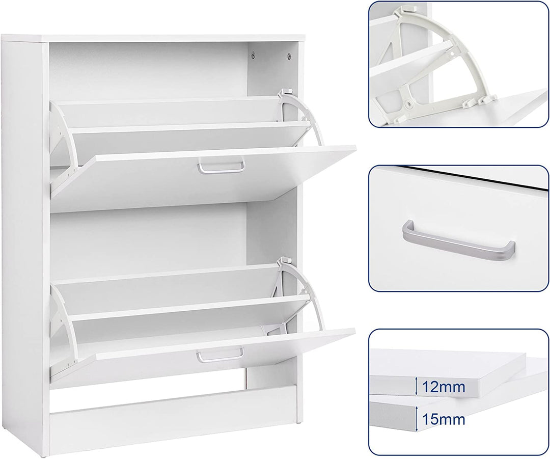 Skoskab i minimlistisk stil, 60 x 24 x 83,5 cm, hvid