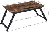 Laptop-skrivebord med foldbare ben og vippevinkler, Rustik brun