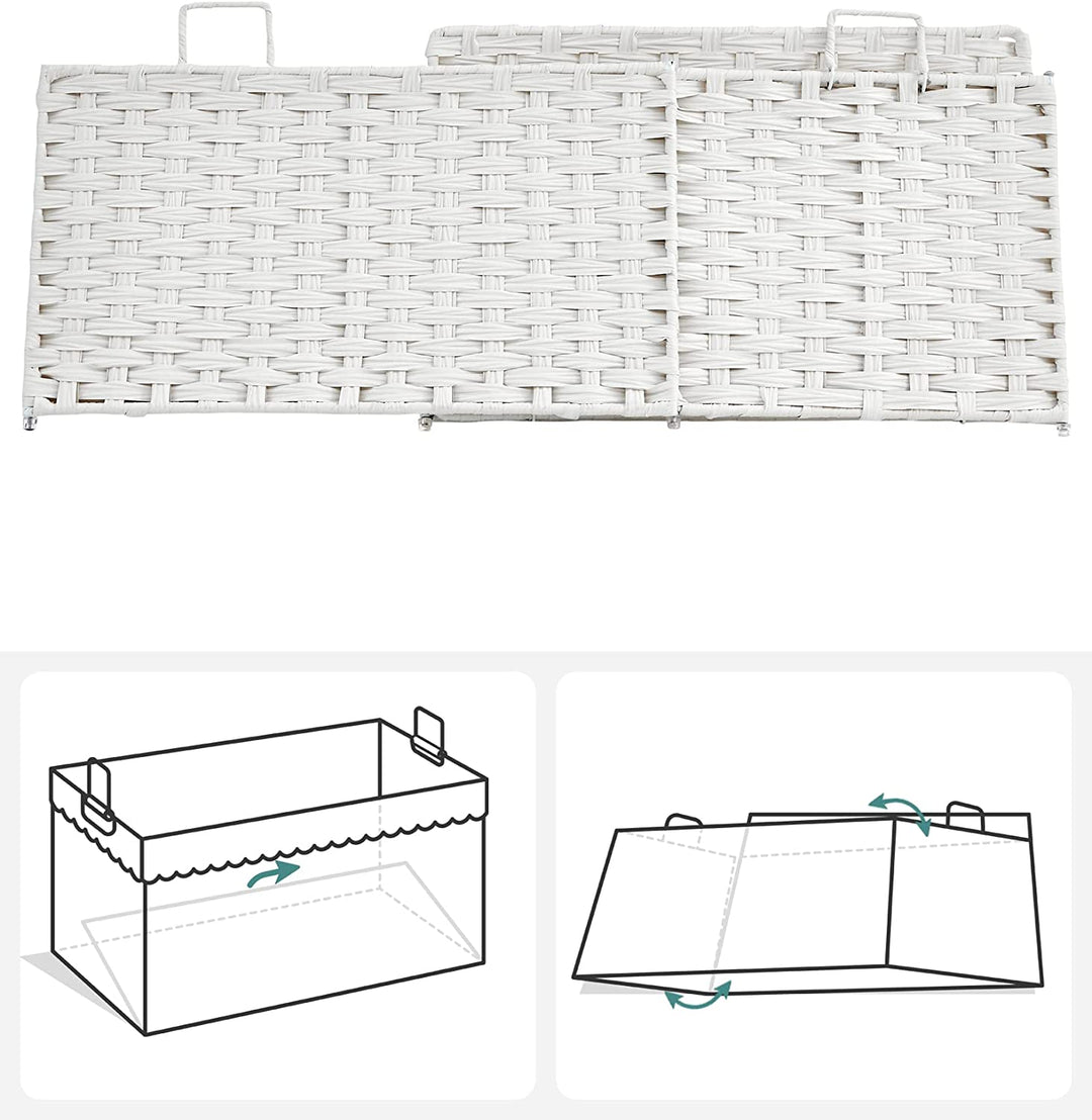 Dekorativ opbevaringskasse, L60 x B40 x H33 cm, hvid