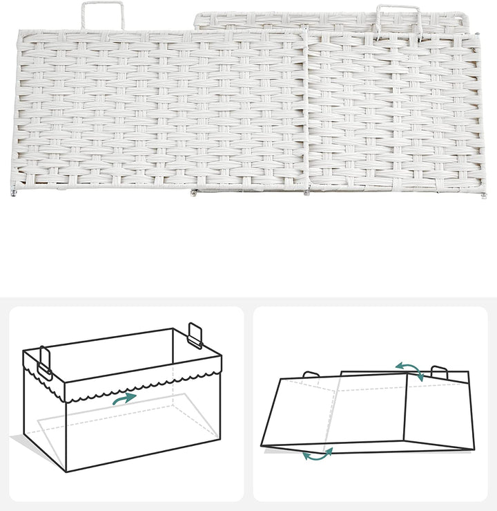 Dekorativ opbevaringskasse, L60 x B40 x H33 cm, hvid