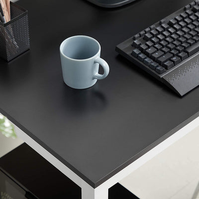 Skrivebord i enkel og moderne stil, 120 cm, sort, hvid