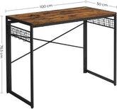 Enkelt skrivebord i retro-look, 100 x 50 x 77 cm, brun