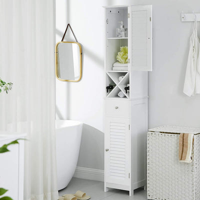 Smalt badeværelsesskab med god højde, 32 x 30 x 170 cm, hvid