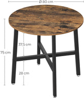 Rundt spisebord, Ø80cm, brun