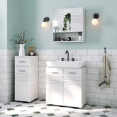 Undervask, skab til vask, badeværelse, soft close, 60 x 30 x 63 cm, hvid - Lammeuld.dk