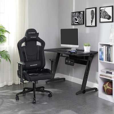 Kontorstol gaming stol skrivebord stol sportssæde udøvende stol sort RCG03H - Lammeuld.dk