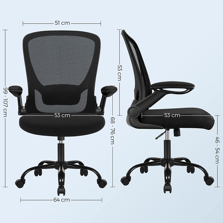 Kontorstol, 66 x 60 x (99-107) cm, sort