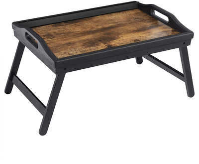 Bakkebord praktisk til måltider i sengen eller i sofaen, brun