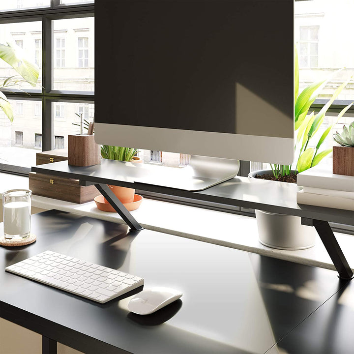 Hjørneskrivebord / computerbord, L-formet, sort