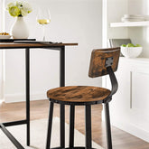 Sæt med 2 høje barstole, 73 cm højt sæde, rustik brun og sort