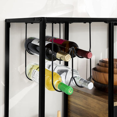 Konsolbord med plads til vin og vinglas, 100 x 33 x 95 cm, brun