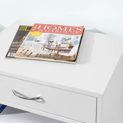 Printerbord med skuffe og arkivskab, 50 x 75 x 40 cm, hvid