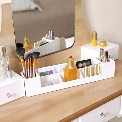 Moderne sminkebord / make-up bord med skammel, 2-farvet