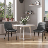 2 x spisebordsstole i kunstlæder, grå