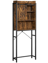 Toiletreol, rustik brun og sort, 64 x 24 x 171 cm