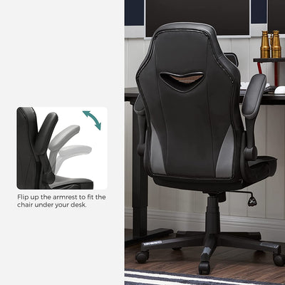 Komfortable kontorstol i kunstlæder, sort