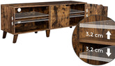 TV-bord med skab, 140 x 40 x 50 cm, retro-look, brun