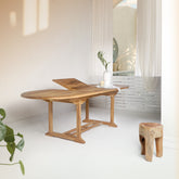 Salamanca Teak Spisebord - Udtræksspisebord i teaktræ, natur, 180/240x90x75 cm