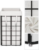 Vasketøjskurv, 48 x 33 x 58 cm (L x B x H), sort og hvid