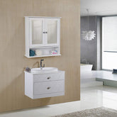 Klassisk hvidt badeværelsesskab med spejl kan placeres i soveværelset og badeområdet