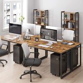 Skrivebord til hjemmekontoret i industrielt look, 140 cm, brun og sort
