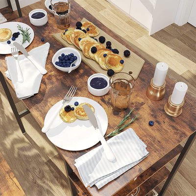 Køkkenbord med hylder, rustikbrunt - Lammeuld.dk