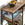 Konsolbord i retro-look med 2 hylder, brun, 107 x 77 x 36 cm