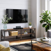 TV-bord med hylder, 160 x 39 x 52 cm, brun