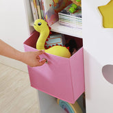 Flerfarvet reol til opbevaring af legetøj