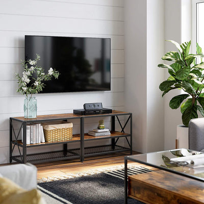 TV-bord, 140 x 39 x 50 cm, brun og sort