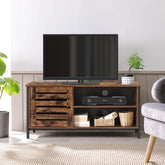 Tv-bord til op til 50-tommers fjernsyn, rustikt brunt og sort