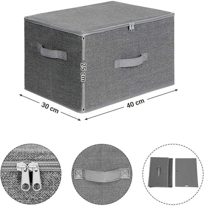 Praktiske opbevaringsbokse, 3 stk., grå