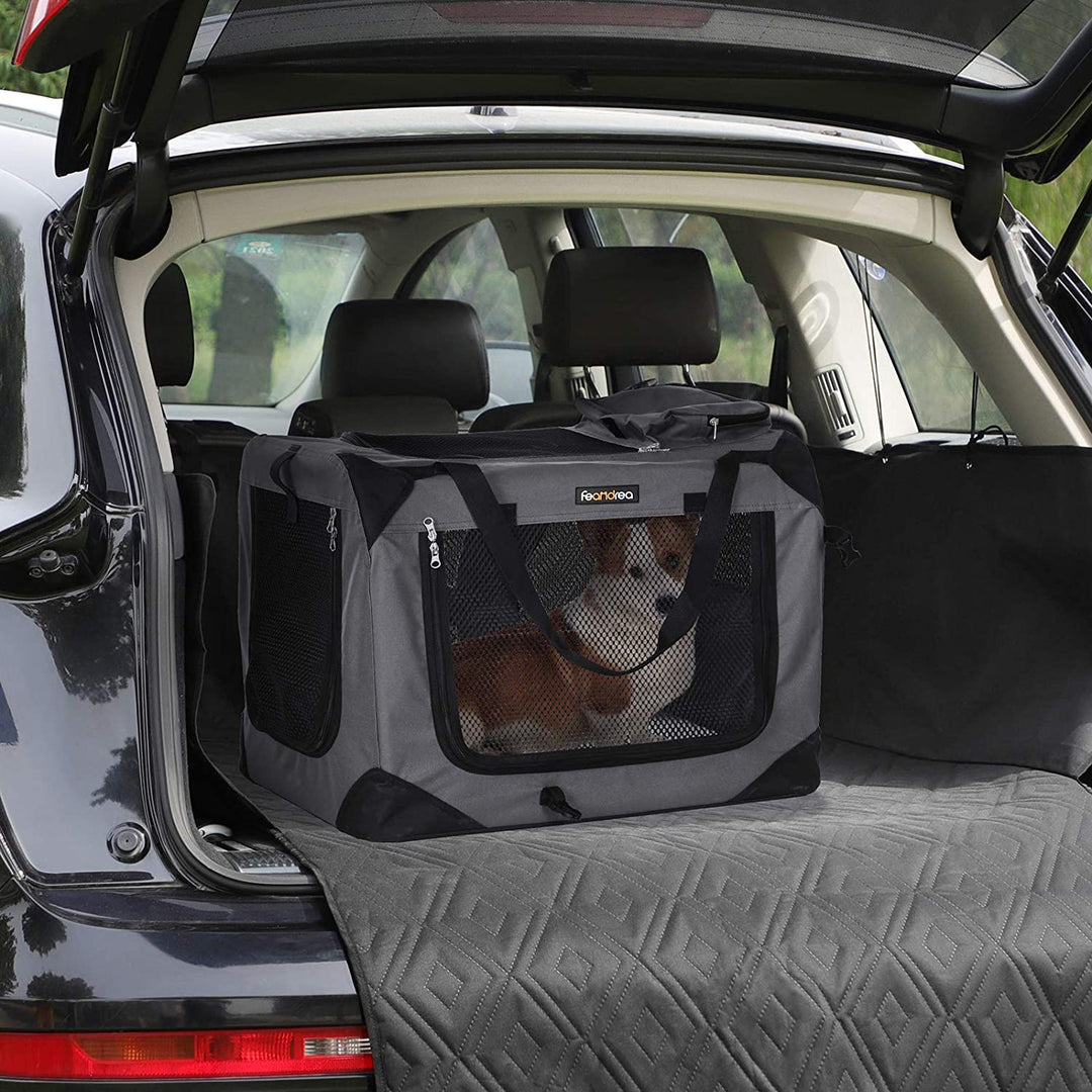 Transportkasse til hund/kat, 60x42x42 cm, sort