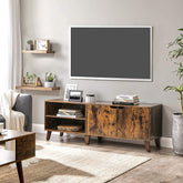 TV-bord med skab, 140 x 40 x 50 cm, retro-look, brun