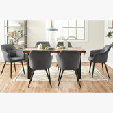 Elegant spisebordsstol med polstret sæde, grå