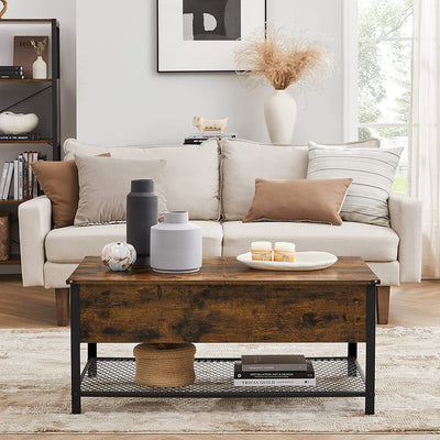 Sofabord med opbevaringsrum, brun