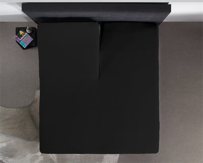 Jersey-lagen til topmadras, sort 160 x 200 cm