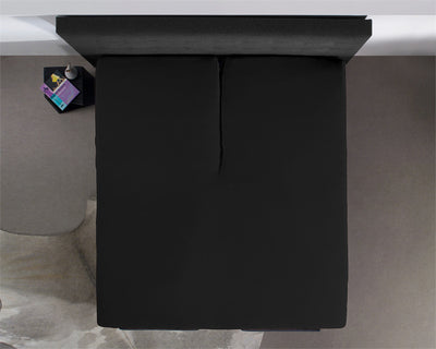 Jersey-lagen til topmadras, sort 180 x 200 cm
