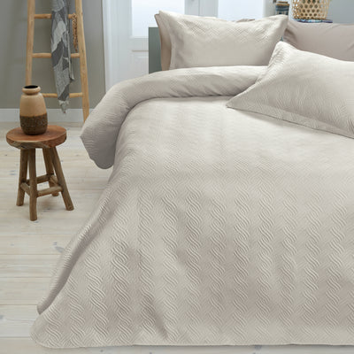 Wave sengetæppe, creme, 260 x 250 cm