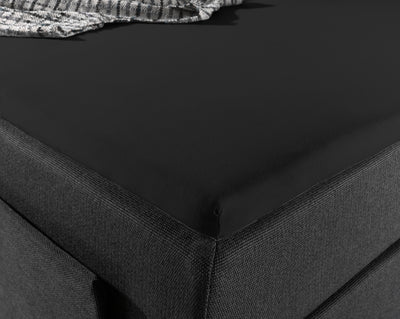 Jersey-lagen til topmadras, sort 160 x 200/220 cm