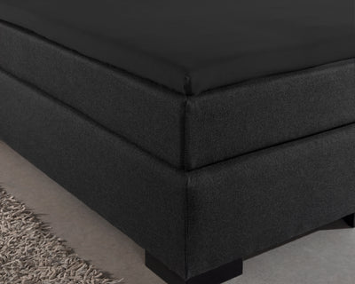 Jersey-lagen til topmadras, sort 190/200 x 200/220 cm