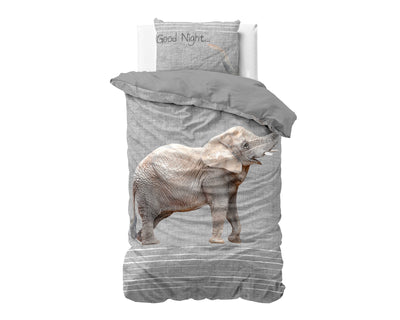Goodnight Elephant sengesæt, grå 140 x 200 cm