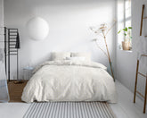 Satin Sergio sengesæt, hvid 140 x 220